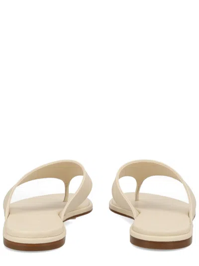Aeyde Leather Flat Thong Sandal Open Toe In Metallic