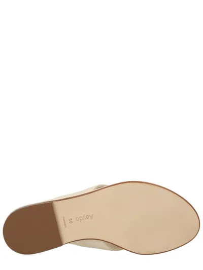 Aeyde Leather Flat Thong Sandal Open Toe In Metallic