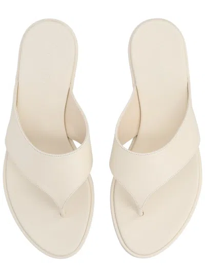 Aeyde Leather Flat Thong Sandal Open Toe In Metallic