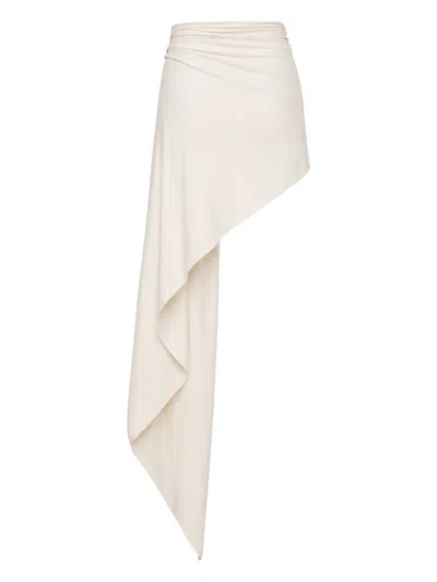 Magda Butrym Mini Skirt With Drape In Neutral