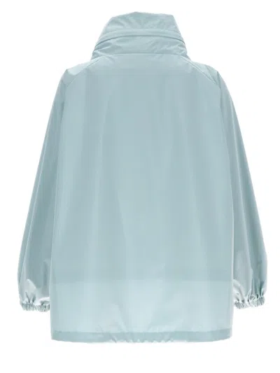 Moorer Stand-collar Oversized Jacket In Blue