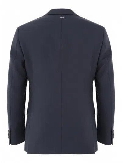 Herno Tailored Jacket Notch Lapel Front Pockets In Blue