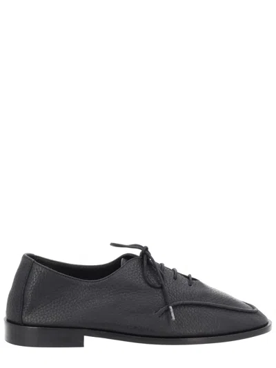 Hereu Black Leather Lace-ups In Black