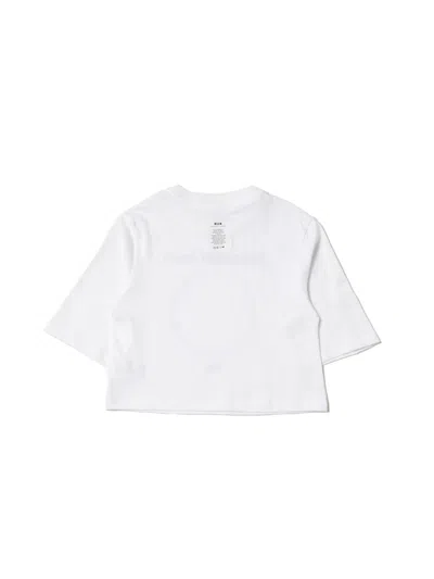 Msgm "fantastic Green" T-shirt In White