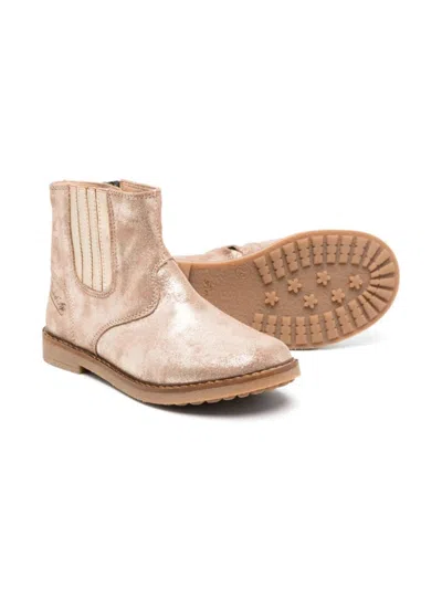 Pom D'api Mini Leather Boots For Girls In Pink