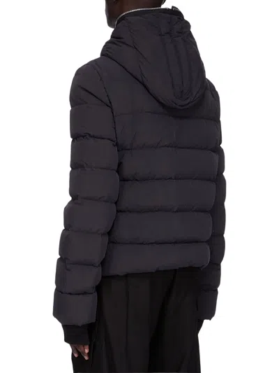 Rick Owens Black Gimp Quilted Down Jacket In Black