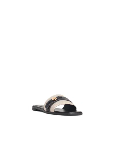 Tory Burch 'romy' Brown Lear Blend Slippers In Multi