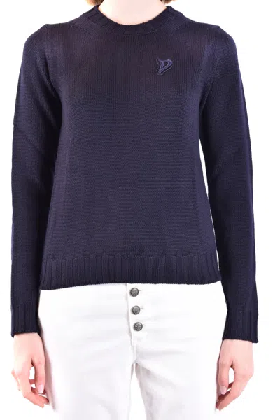 Dondup Knitwear Crew Neck Sweater Long Sleeves In Blue