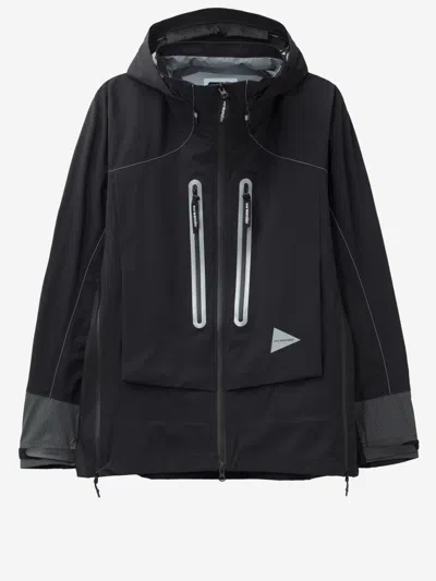 And Wander Black Pertex Shield Waterproof Technical Jacket In Black