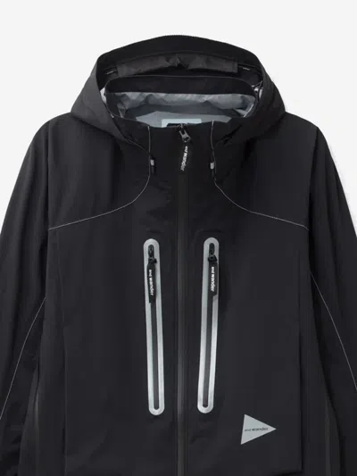 And Wander Black Pertex Shield Waterproof Technical Jacket In Black