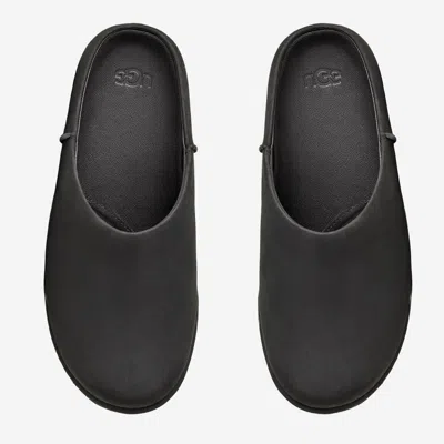 Ugg Slip-on Sabot Shoes With Rounded Toe And Matte Finish In Black
