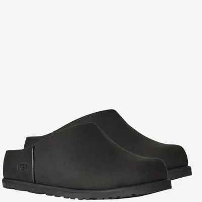 Ugg Slip-on Sabot Shoes With Rounded Toe And Matte Finish In Black