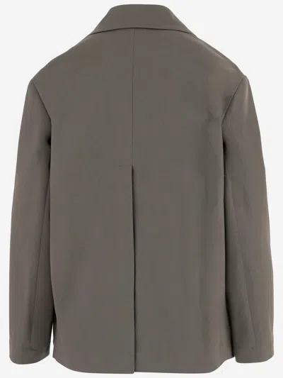 Fit F.it Stretch Cotton Double Breasted Jacket In Green