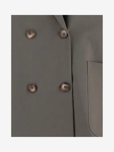 Fit F.it Stretch Cotton Double Breasted Jacket In Green