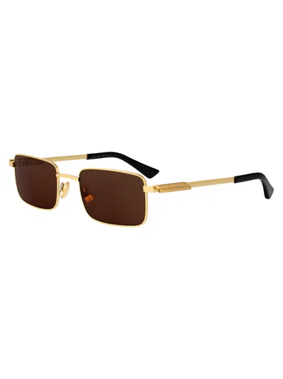 Bottega Veneta Rectangular Sunglasses Bv1469 S 005 In Gold