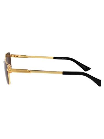 Bottega Veneta Rectangular Sunglasses Bv1469 S 005 In Gold