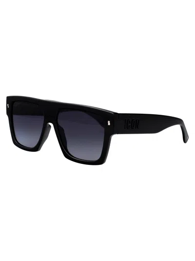 Dsquared2 Rectangular Sunglasses Icon 0030/s 807 In Black