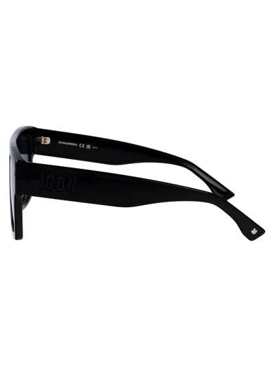 Dsquared2 Rectangular Sunglasses Icon 0030/s 807 In Black