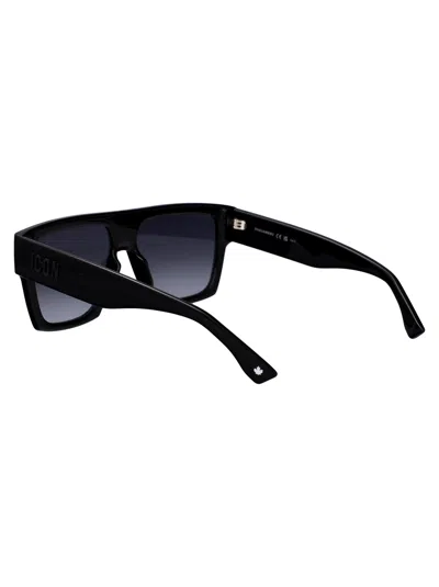 Dsquared2 Rectangular Sunglasses Icon 0030/s 807 In Black