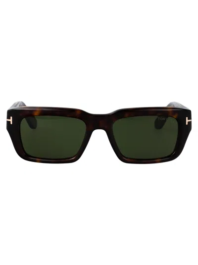 Tom Ford Rectangular Sunglasses Ft1203 52 N In Brown