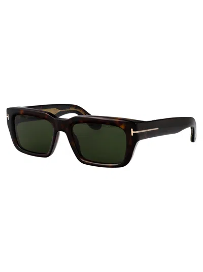 Tom Ford Rectangular Sunglasses Ft1203 52 N In Brown