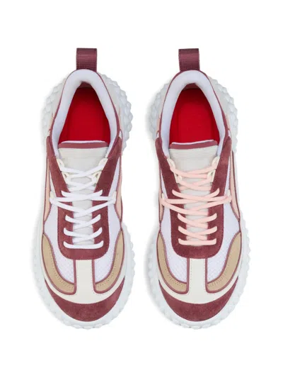 Christian Louboutin Mara Flat Sneakers Rear Pull Tab Contrast Panels In Rosa