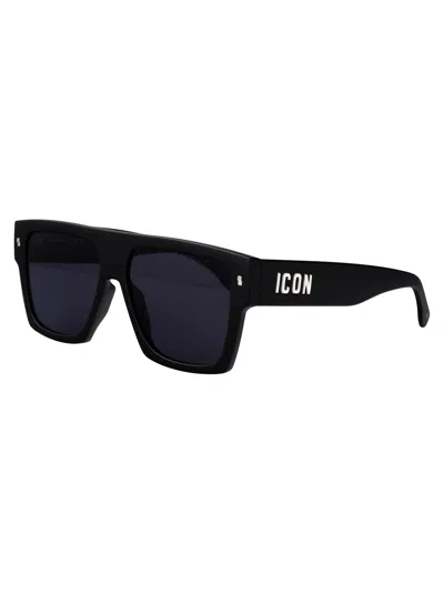Dsquared2 Rectangular Sunglasses Icon 0030/s 003 In Black