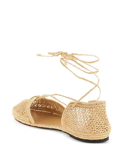 Odissi Lima Rafia Espadrilles In Gold