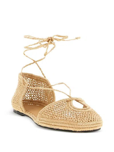 Odissi Lima Rafia Espadrilles In Gold