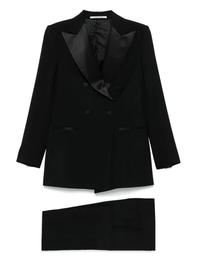 Tagliatore Wool Smoking Suit In Black