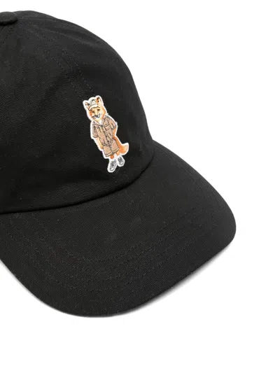 Maison Kitsuné Maison Kitsune' Dressed Fox Baseball Cap In Black