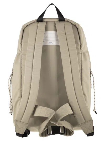 A.p.c. Technical Nylon Backpack With Flap Closure In Neutral