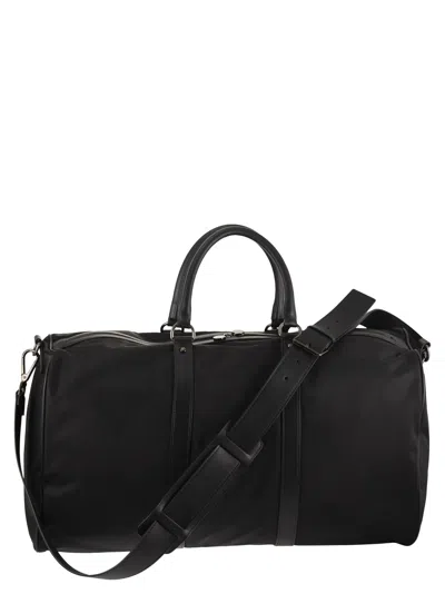Kiton Duffel Bag With Leather Inserts In Black
