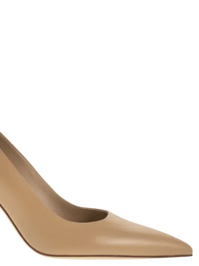 Stuart Weitzman Stuart Power 75 Pointed Toe Pump In Brown