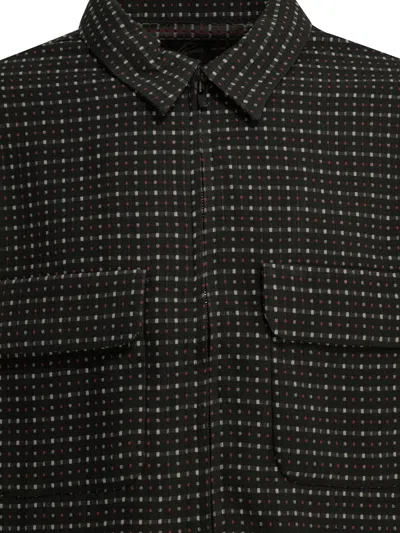 Needles Dobby Square Black Rayon Polyester Lightweight Jacket In Black