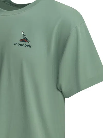 Montbell Light Blue Polyester T-shirt In Green