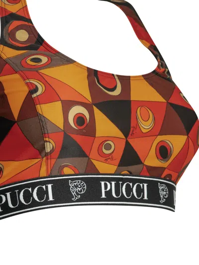 Pucci Occhi Print Cropped Top In Multi