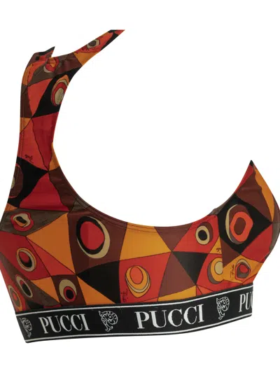 Pucci Occhi Print Cropped Top In Multi