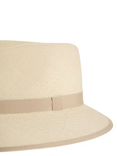 Max Mara Maxmara Mxadolmen Woven Straw Hat With Grosgrain Band In Neutral