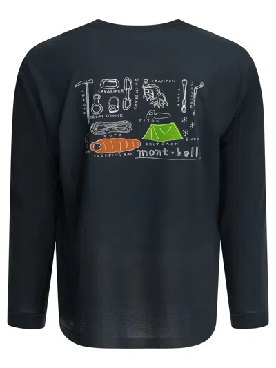 Montbell Blue Polyester T-shirt In Blue