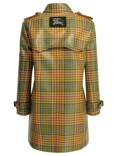 Burberry Summerside Check Yellow Polyester Nylon Trench Coat In Multi