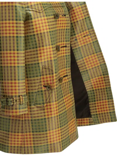 Burberry Summerside Check Yellow Polyester Nylon Trench Coat In Multi