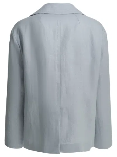 Max Mara S Linen Double Breasted Blazer In Multi