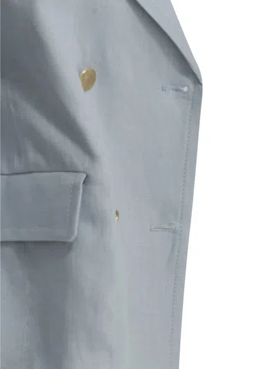 Max Mara S Linen Double Breasted Blazer In Multi
