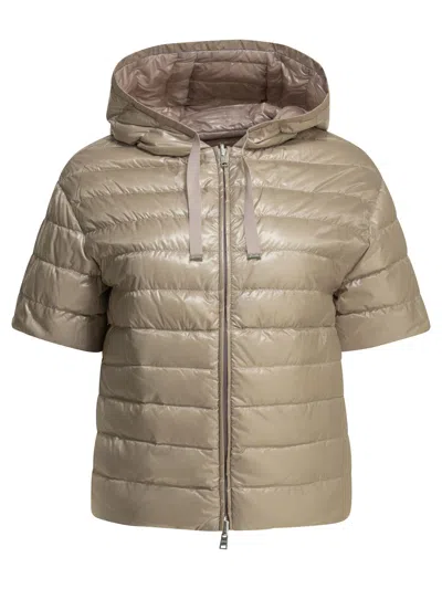 Herno Reversible Short Down Jacket In Neutral