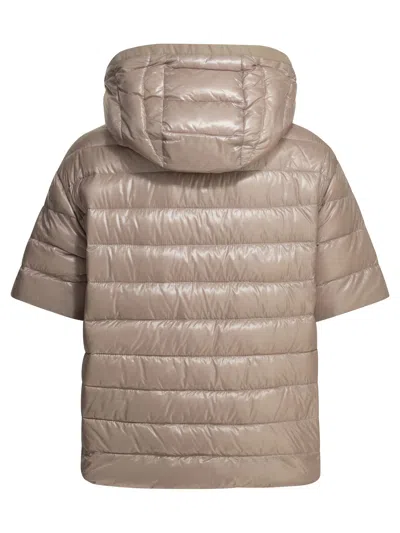 Herno Reversible Short Down Jacket In Neutral