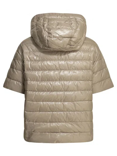 Herno Reversible Short Down Jacket In Neutral