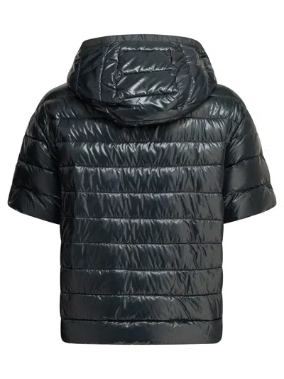 Herno Reversible Short Down Jacket In Blue