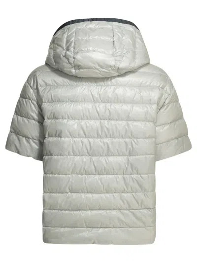 Herno Reversible Short Down Jacket In Blue