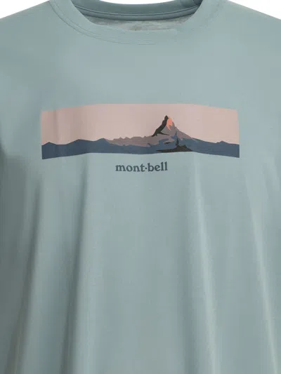Montbell Light Blue Polyester T-shirt In Blue